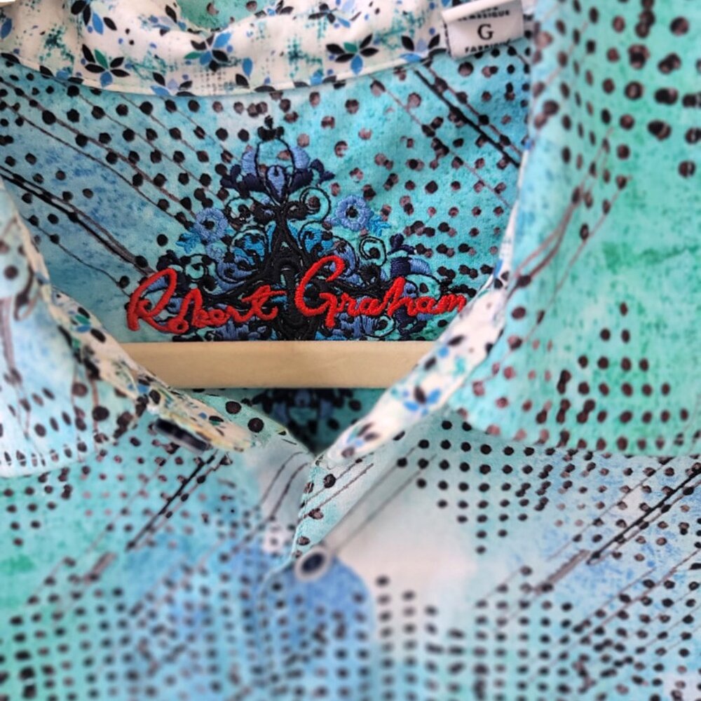 Robert Graham Abstract Pattern Button-Up Shirt (L) - image 4